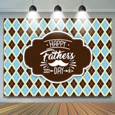 Lofaris Blue Plaid Simple Happy Fathers Day Party Backdrop